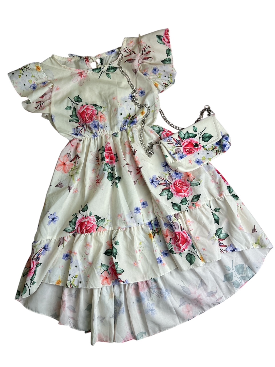 letne saty + kabelka predzene Letní šaty s kabelkou white rose #new25 - Obrázek 1