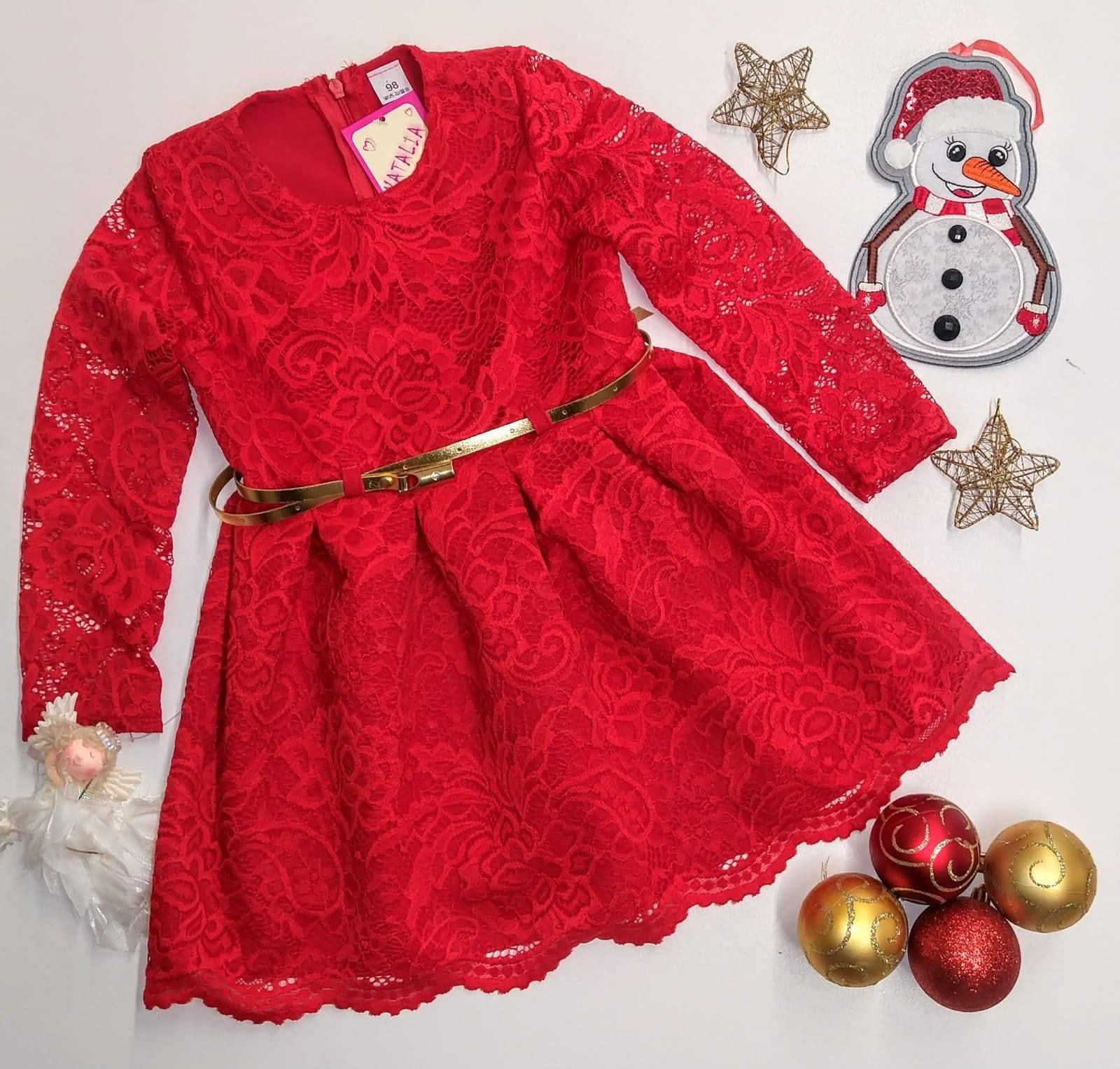 2f8af585-8a30-44cb-9a8e-0fe4afe90b8b Krajkové šaty s páskem Natália - červené