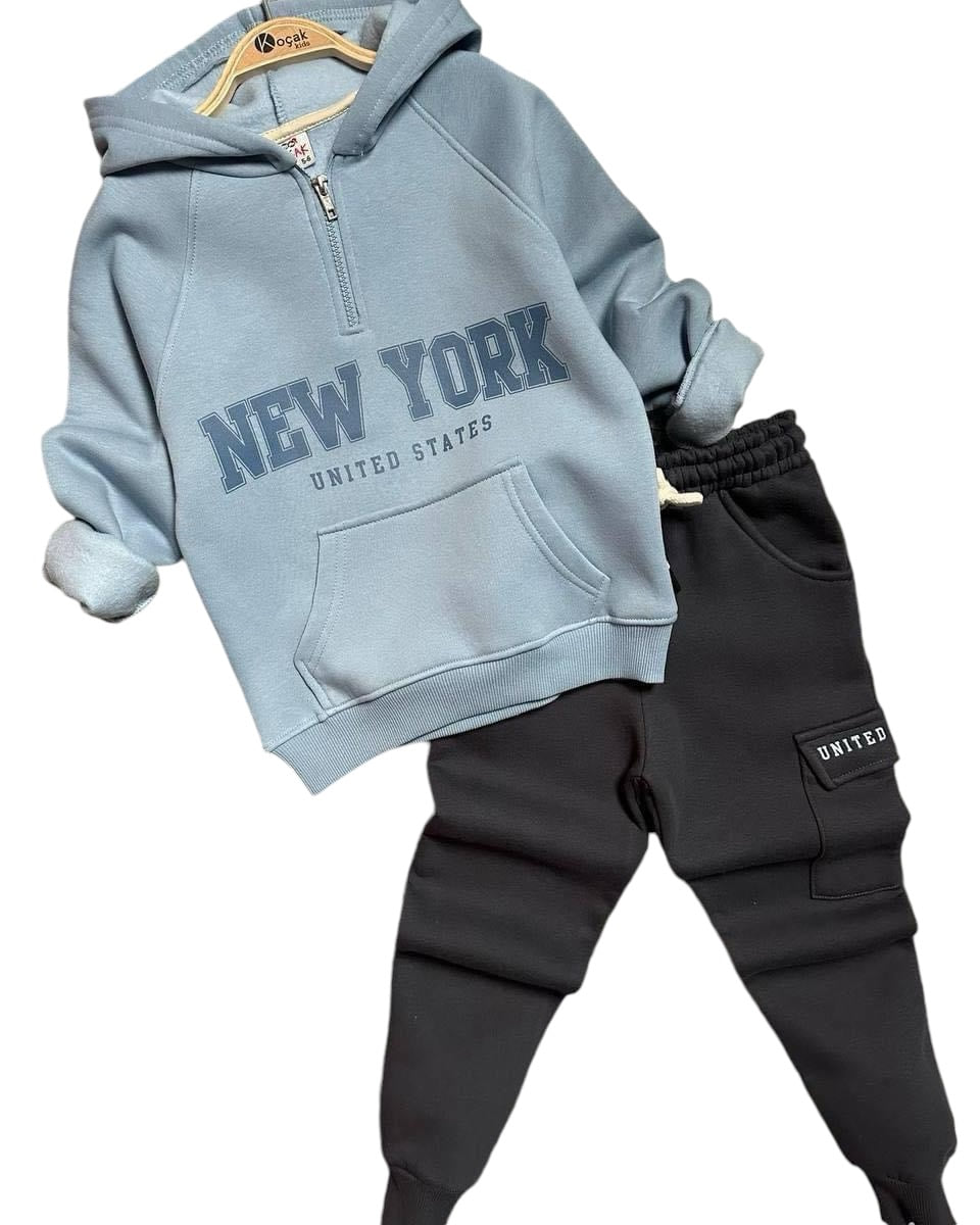 IMG_8717 Zateplená tepláková souprava NEW YORK - modrá