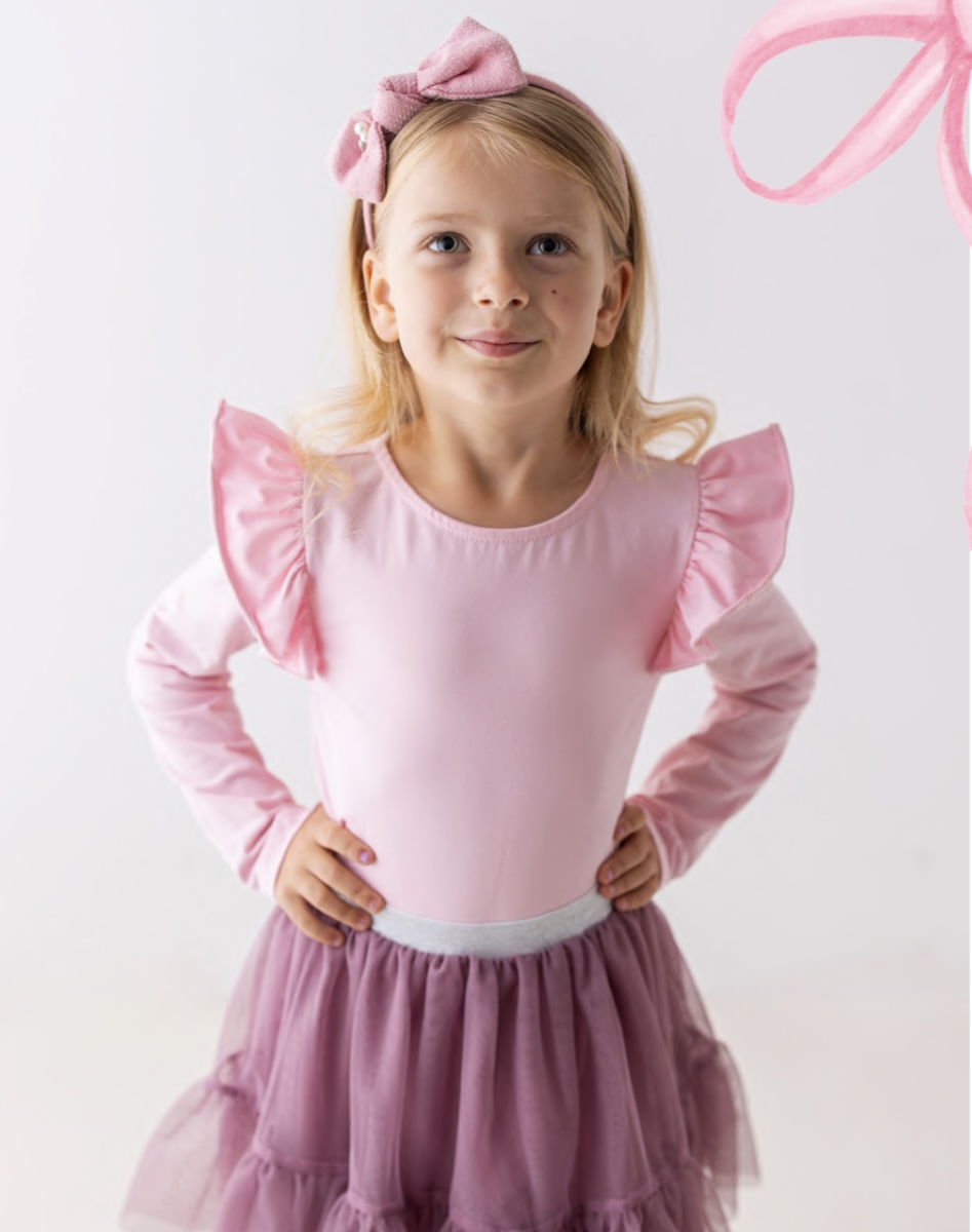 Screenshot Dievčenské tričko s volánmi BABY PINK 3 - pudrová