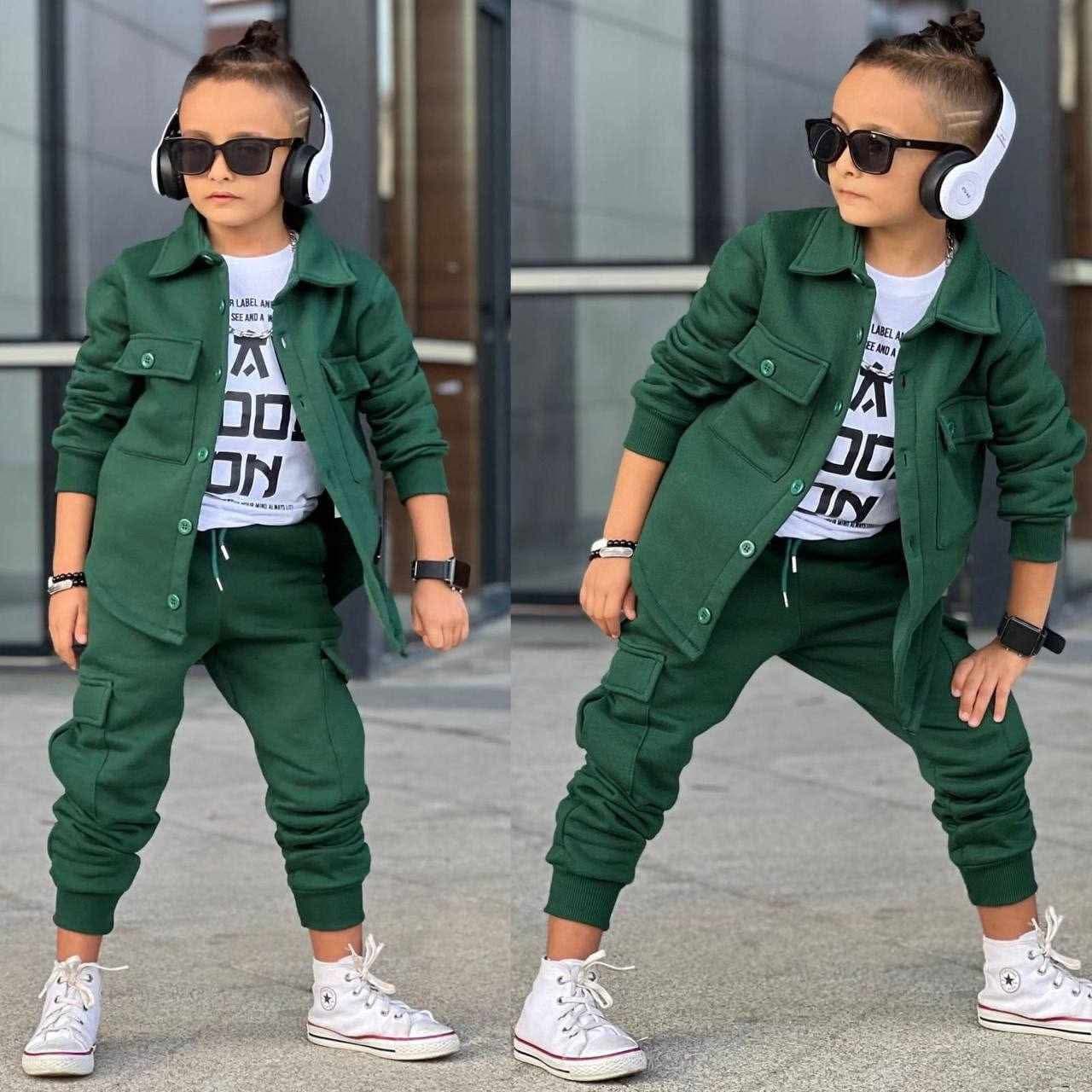 Zateplený trojkomplet BRAVE Zateplená tepláková súprava BRAVE - zelená