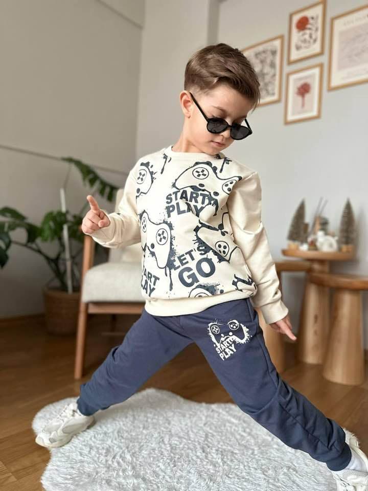 Bavlnená tepláková súprava START #new25 – siva Bavlněná tepláková souprava START PLAY #new25 - šedá - Obrázek 1