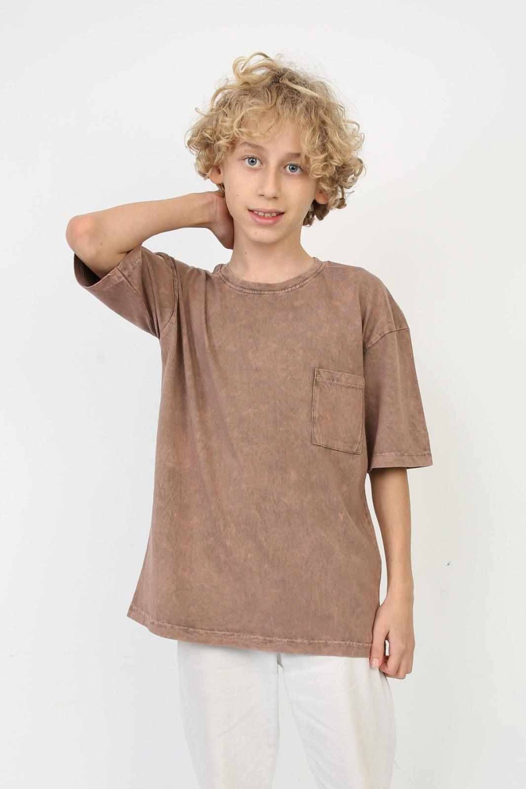 batik tričko hnede Bavlněné tričko BASIC #new25 - žluté - Obrázek 1