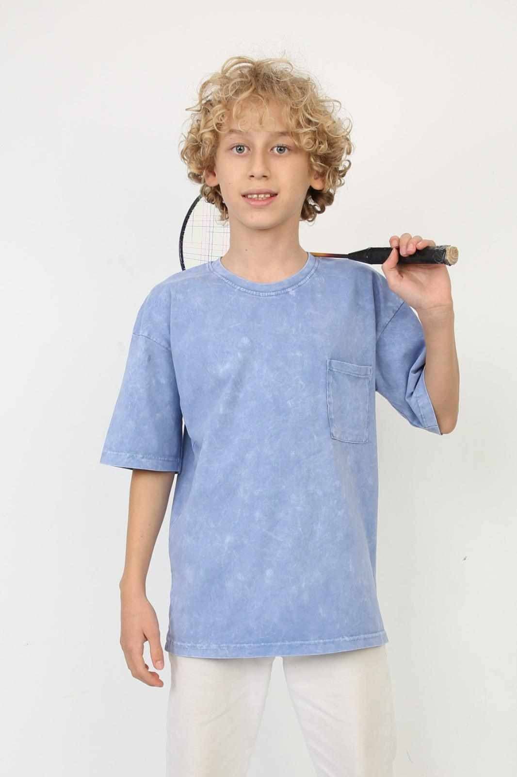 batik tričko modre Bavlněné tričko BASIC #new25 - žluté - Obrázek 1