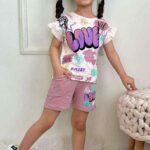 Letný bavlnený komplet Color LOVE #new25 - pudrová