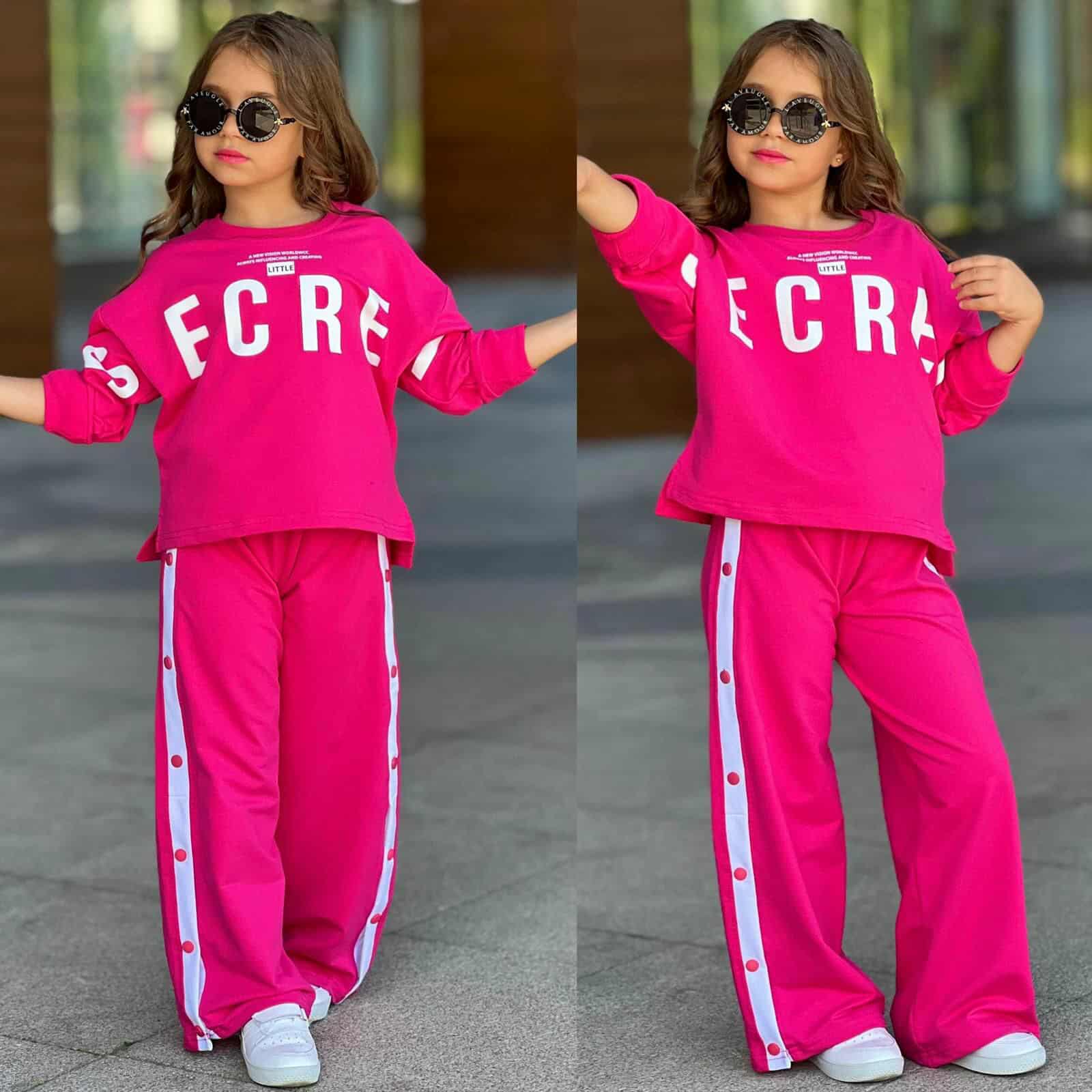 Bavlnený teplákový komplet SECRET #new25 - ružový Bavlnený teplákový komplet SECRET jesen25 - ružový – Obrázok 1