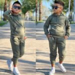 Tepláková bavlnená súprava Without name - olivová