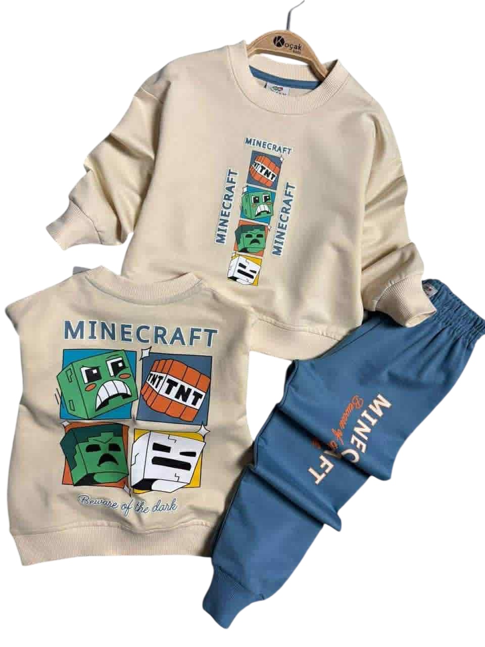 Tepláková bavlnená súprava minecraft #new25 - bežovo-modra Bavlněná tepláková souprava DESING - béžová a modrá (nová) (Kópia) (Kópia) (Kópia) (Kópia) (Kópia) (Kópia) - Obrázek 1