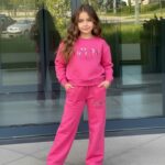 Teplákový bavlnený komplet HAPPY DAYS jesen25 - ružová