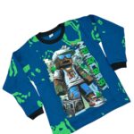 Bavlnený nátelník MINECRAFT - tmavo-modrý