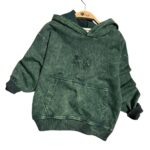 Batikovaná JEANS mikina s kapucňou KK - zelená