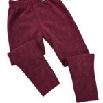 Rebrovane legíny z hrubšej bavlny (nezateplené) - bordové