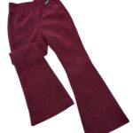 Rebrovane zvonové legíny z hrubšej bavlny (nezateplené) - bordové