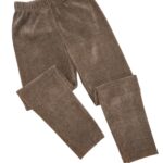 Rebrovane legíny z hrubšej bavlny (nezateplené) - čokoládové