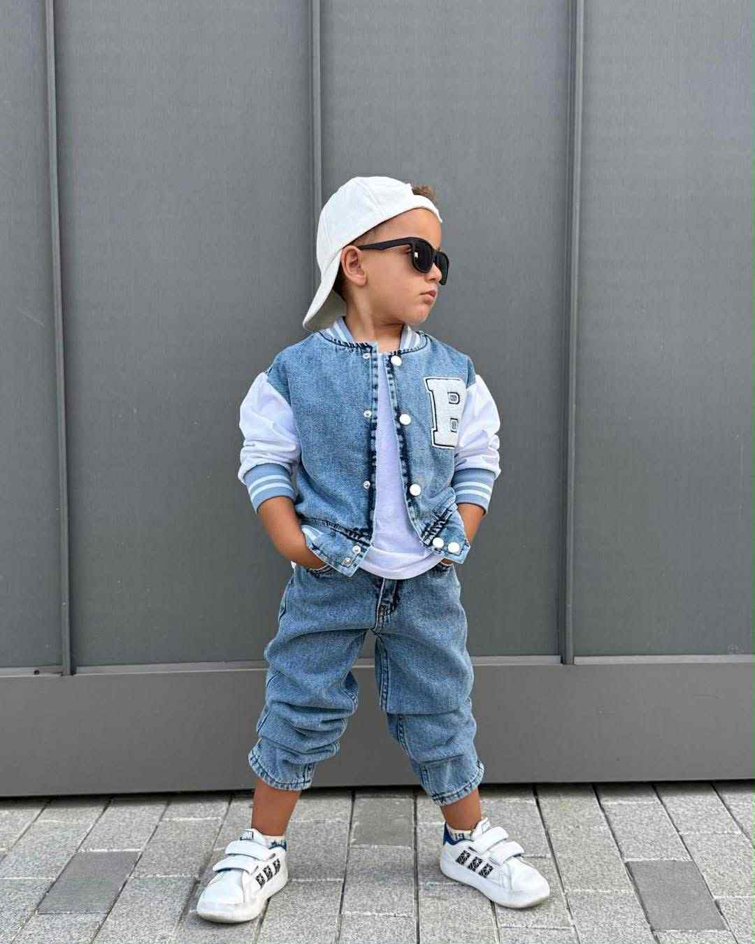 Rifľový trojkomplet s nátelníkom B jesen25 - modrý Rifľový trojkomplet s nátelníkom B - modrý – Obrázok 1