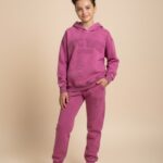 Teplákový JEANS BATIK komplet NY Brooklyn s kapucňou - ružový