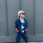 Teplákový trojkomplet JEANS WOLF jesen25 - modrý