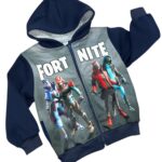 Zateplená bomberová bavlnená mikina FORTNITE jesen25 - tmavo-modrá