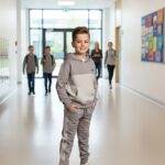 Teplákový bavlnený komplet s kapucňou KOCAK - sivý