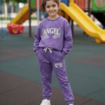 Teplákový JEANS BATIK komplet ANGEL - fialový