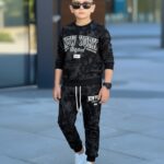 Zateplený teplákový komplet batik NY ORIGINÁL zima26 - čierny