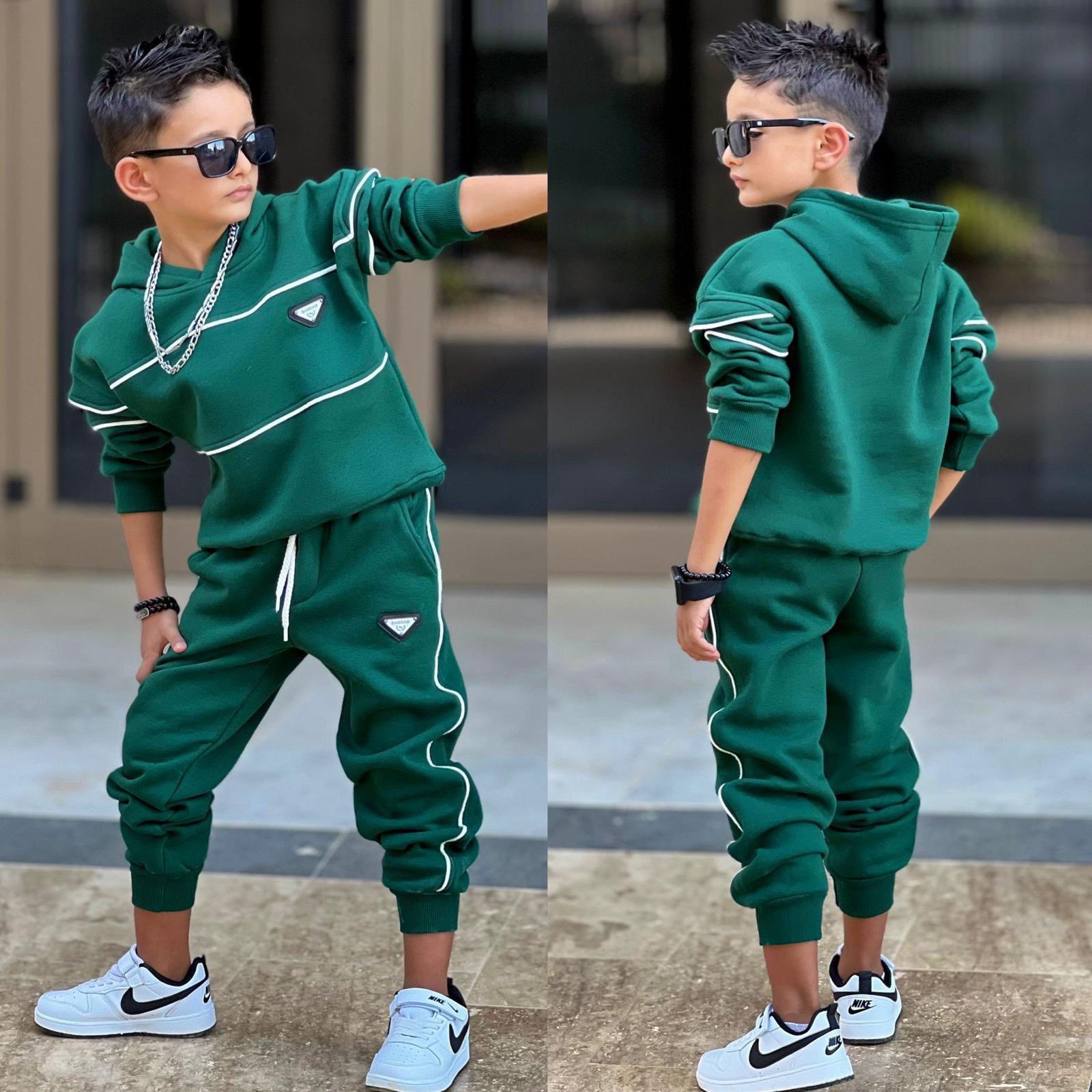 Zateplená tepláková súprava BB jesen25 - zelená