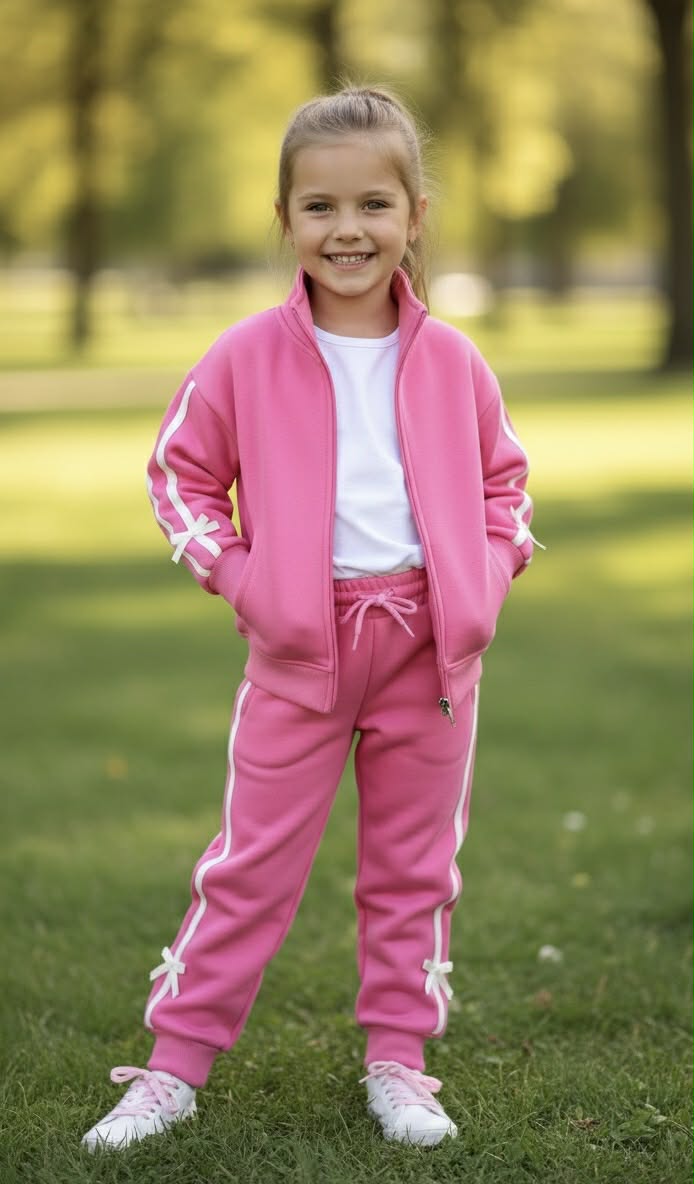 Zateplený komplet s mašličkami jesen25