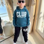 Zateplený teplákový komplet CLUB jesen25 - petrol