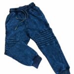 Bavlnené tepláky JEANS - modré