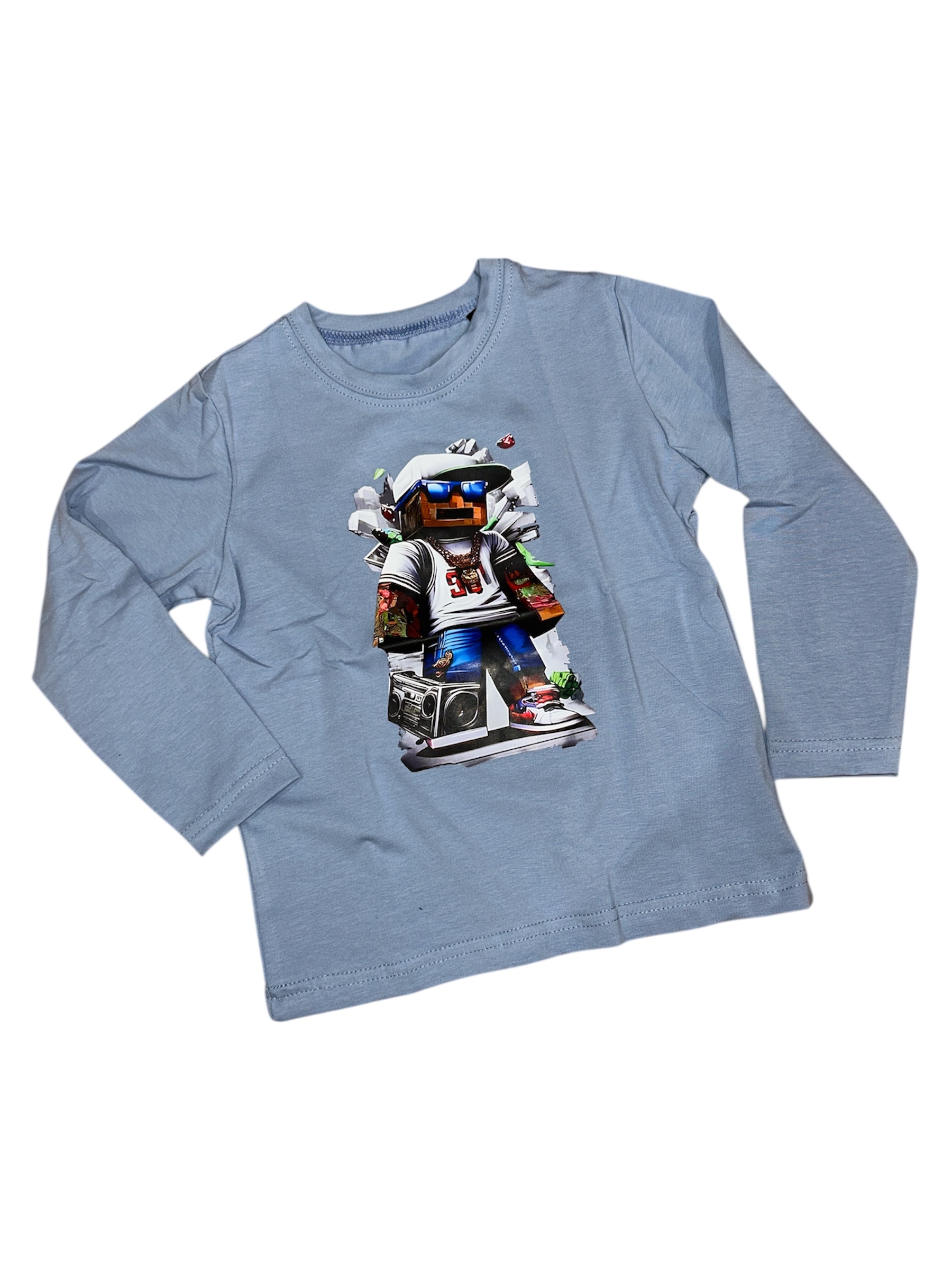 Bavlnený nátelník REAL MINECRAFT - bledo-modrý