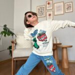 Bavlnený teplákový komplet MINECRAFT BOOM - bežovo-modrý