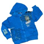 Zateplená bavlnená mikina WORD - modrá