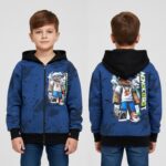 Zateplená bomberová mikina MINECRAFT - modrá