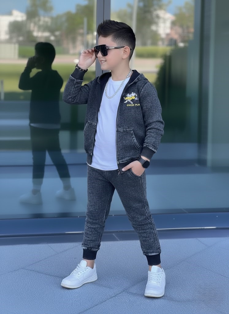 Zateplený rifľovo-teplákový komplet FAIR PLAY - žltý. Zateplený rifľovo-teplákový komplet FAIR PLAY - žltý