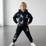 Bavlnená tepláková súprava CHAMPIONS - čierna