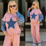 Rifľovo-tepláková súprava SMILE - pudrová