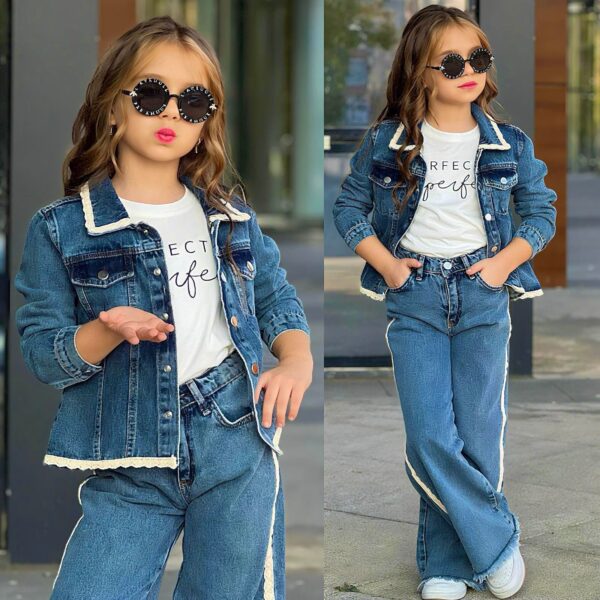 Rifľový 3-komplet s tričkom PERFECTLY - modrý