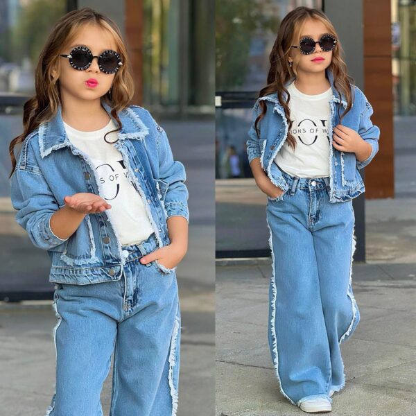 Rifľový 3-komplet s tričkom VISIONS - modrý