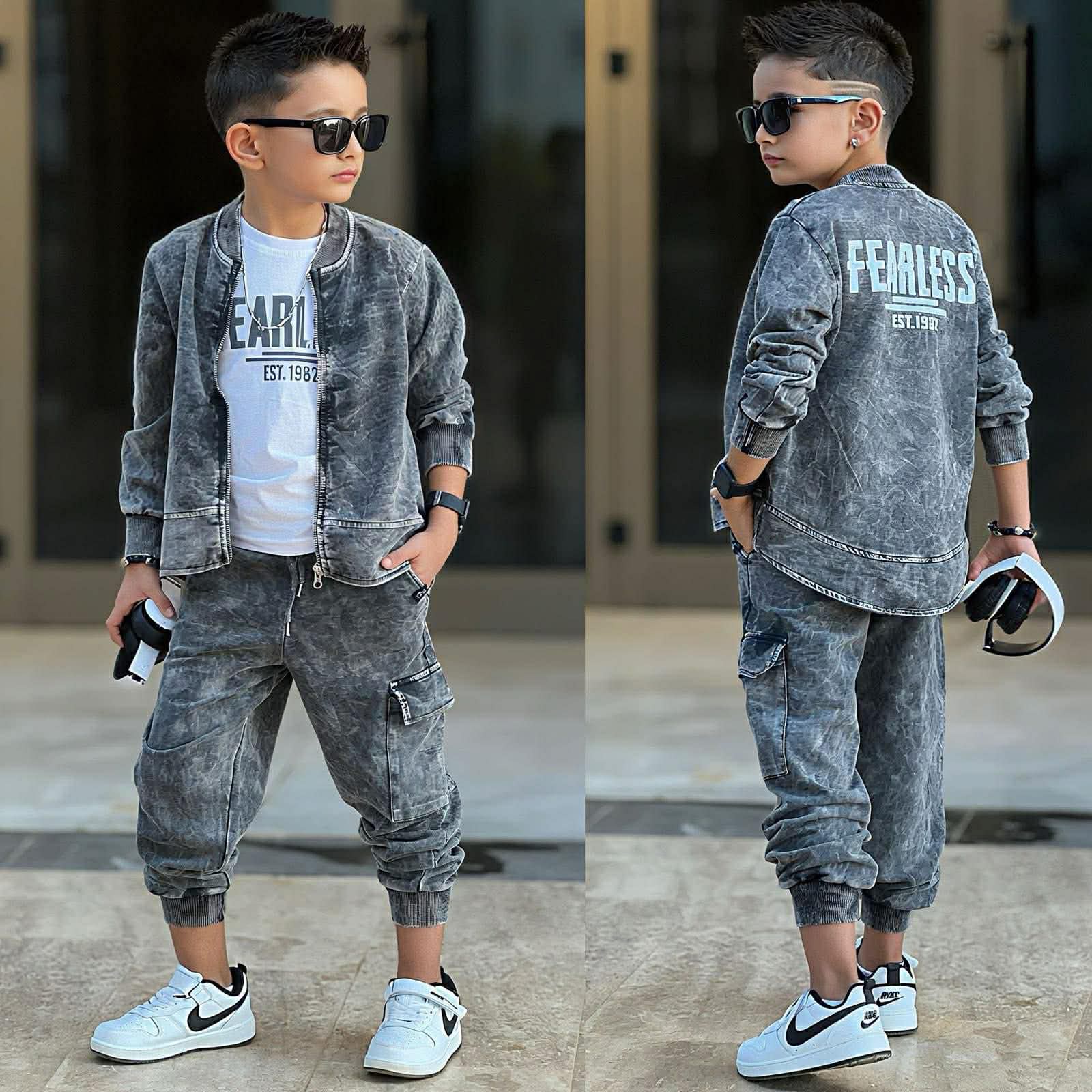 Teplákový batik 3-komplet FEARLESS – čierny