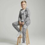 Teplákový bavlnený batik 3-komplet NY – sivý