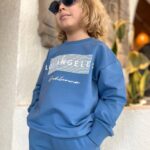 Teplákový bavlnený komplet LOS ANGELES - modrý