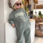 Teplákový bavlnený komplet LOS ANGELES - oliva