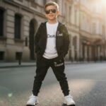 Teplákový bavlnený 3-komplet CREATIVE - čierny