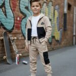 Teplákový bavlnený 3-komplet SURPRISE - bežový